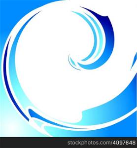 Abstract blue wave, vector illustration