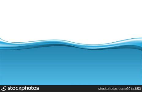 Abstract blue wave water on white background vector illustration.