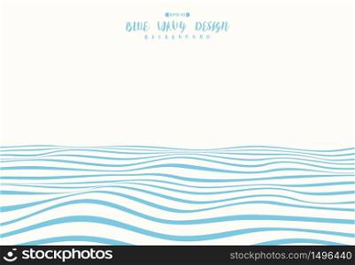 Abstract blue wavy design of ocean pattern artwork background. Decorate for ad, poster, artwork, template design, print. illustration vector eps10