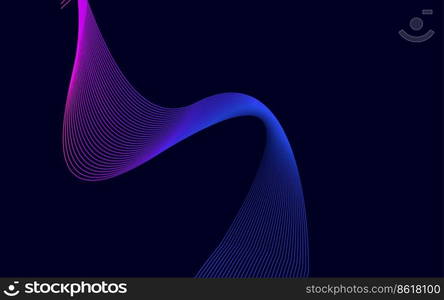 Abstract Blue wavy Lines background Vector Illustration