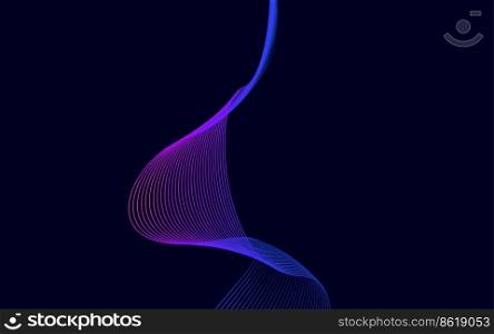 Abstract Blue wavy Lines background Vector Illustration
