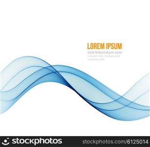 Abstract blue wavy lines. Colorful vector background