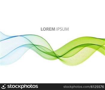 Abstract blue wavy lines. Colorful vector background