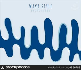 Abstract blue wavy pattern design of minimal template. Simple style of retro sea color background. illustration vector