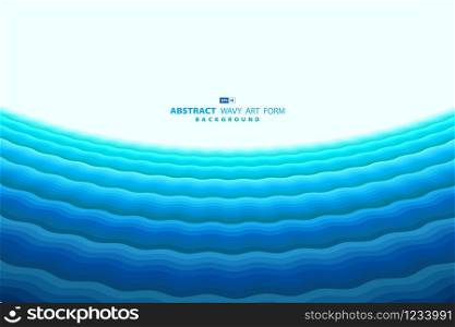 Abstract blue wavy sea design of minimal pattern perspective for headline background. Use for ad, poster, artwork, template design, print. illustration vector eps10