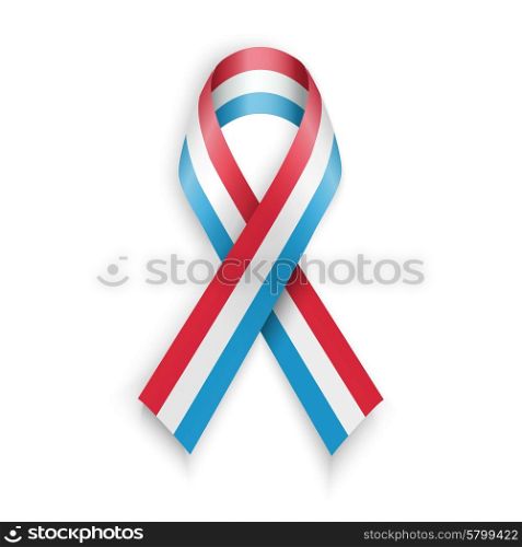 Abstract blue white red ribbon flag. Abstract blue white red ribbon flag of Luxembourg