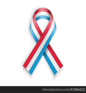 Abstract blue white red ribbon flag. Abstract blue white red ribbon flag of Luxembourg