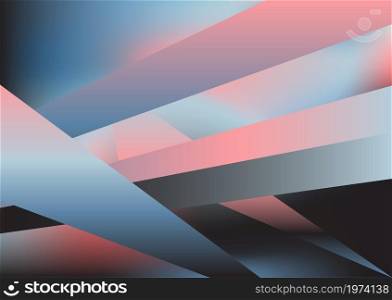 Abstract blur fluid shapes, polygonal triangle lines geometric pattern trendy background. Retro gradient texture graphic design vector Template Copy space Layout Flyer Banner Cover Black pink blue