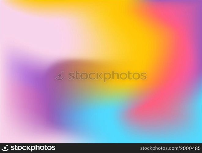 Abstract blur fluid shapes wave pattern, blurry wavy trendy background. Retro gradient texture graphic design vector Template Copy space Poster Layout Flyer Banner Cover Cyan pink yellow colors