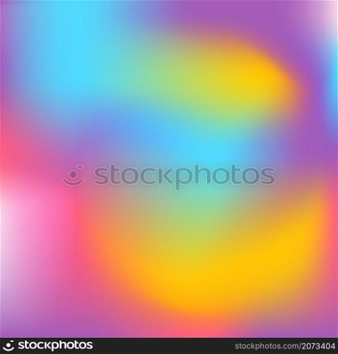 Abstract blur fluid shapes wave pattern, blurry wavy trendy background. Retro gradient texture graphic design vector template Copy space poster layout flyer banner cover. Cyan pink yellow bright color