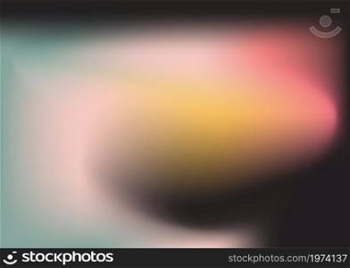 Abstract blur fluid shapes wave pattern, wavy liquid trendy background. Retro gradient texture graphic design vector Template Copy space Poster Layout Flyer Banner Cover Black yellow pink smooth color