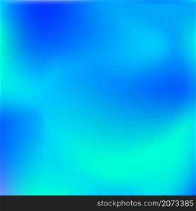 Abstract blur fluid shapes waves pattern, blurry wavy trendy background. Retro gradient texture graphic design vector template. Copy space poster layout flyer banner cover. Cyan blue bright colors