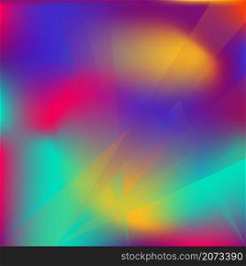 Abstract blur fluid shapes waves pattern, blurry wavy trendy background. Neon gradient texture graphic design vector template. Copy space poster layout flyer banner cover. Blue red cyan yellow colors