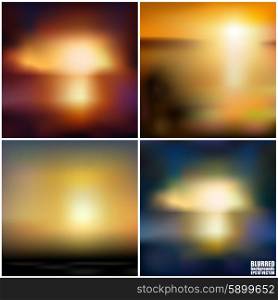 Abstract blurred backgrounds set, abstract templates vector.