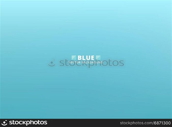 Abstract blurred blue turquoise gradient with smooth background, Vector illustration, copy space