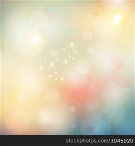 Abstract blurred bokeh lights soft color background. Vector illustration