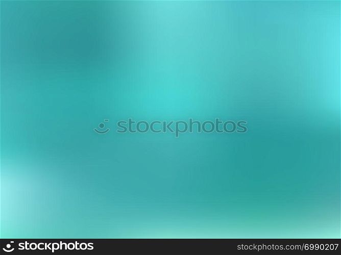 Abstract blurred gradient turquoise background. Deep water nature. Vector illustration