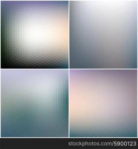 Abstract blurred hexagonal backgrounds set. Blurred backgrounds set.. Abstract blurred hexagonal backgrounds set