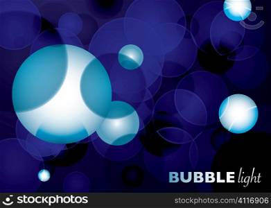 Abstract blurred light with blue background and lens flare