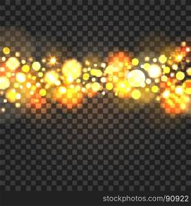 Abstract bokeh background. Abstract bokeh background with fire color splashes on dark, vector illustration