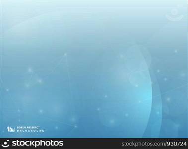 Abstract bokeh blue background with technology line blur. vector eps10