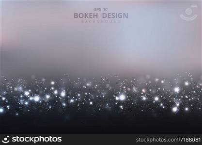 Abstract bokeh design of pure white glitters pattern artwork on summer background. Decorate for ad, poster, artwork, template design, print. illustration vector eps10