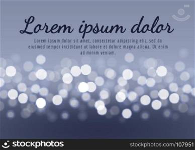 Abstract bokeh lights on gray background. Abstract bokeh lights on the gray silver background, vector illustration