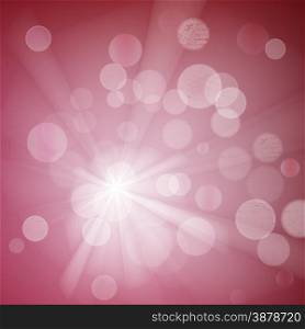 Abstract bokeh sparkles on marsala blurred background