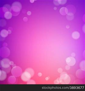 Abstract bokeh sparkles on purple blurred background