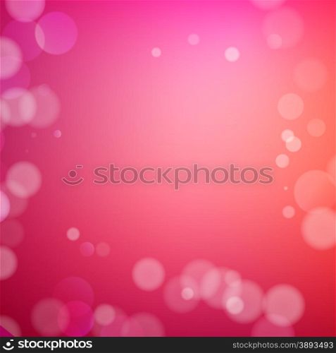 Abstract bokeh sparkles on red blurred background