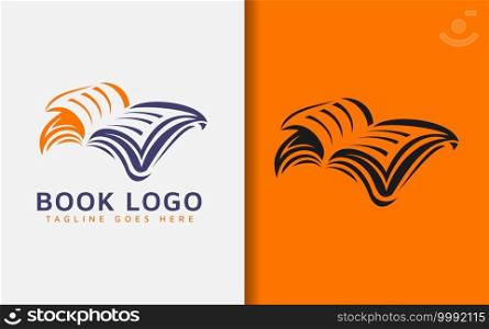 Abstract Book Logo Design with Stylish Modern Concept.