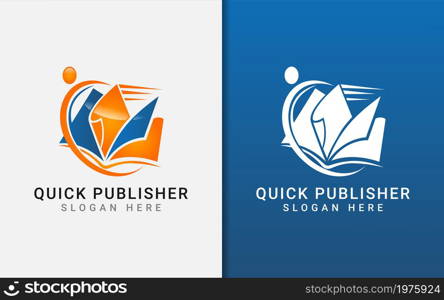 Abstract Book with Modern Shape Vector Logo Illustration. Graphic Design Element.