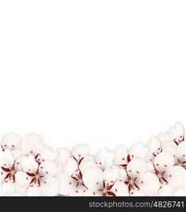Abstract Border Made in Sakura Flowers Blossom. Illustration Abstract Border Made in Sakura Flowers Blossom. Copy Space for Text - Vector