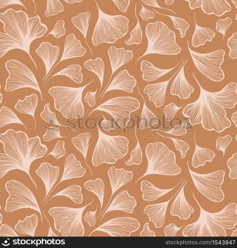 Abstract Botanical Seamless Pattern in Light Neutral Desert Colors with line art flowers, feminine minimalistic clean hand drawn vector lines for fabric textile design and wrapping paper. Abstract Botanical Seamless Pattern in Light Neutral Desert Colors