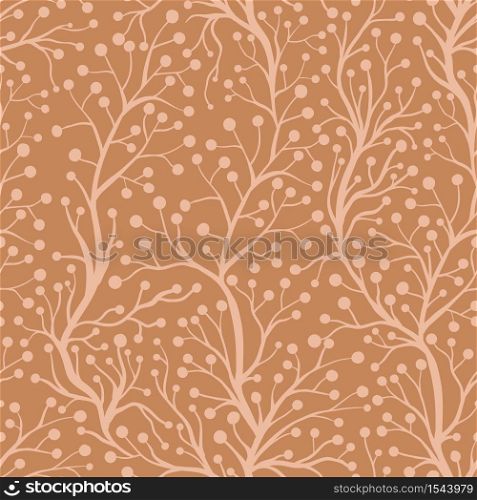Abstract Botanical Seamless Pattern in Light Neutral Desert Colors with line art flowers, feminine minimalistic clean hand drawn vector lines for fabric textile design and wrapping paper. Abstract Botanical Seamless Pattern in Light Neutral Desert Colors