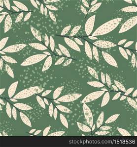 Abstract botanical vector background. Rustic forest foliage branches seamless pattern. Twigs and leaves endless wallpaper. Decorative backdrop for fabric design, textile print, wrapping paper. Abstract botanical vector background. Rustic forest foliage branches seamless pattern. Twigs and leaves endless wallpaper.