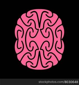 Abstract brain. Pink Brains on black background&#xA;