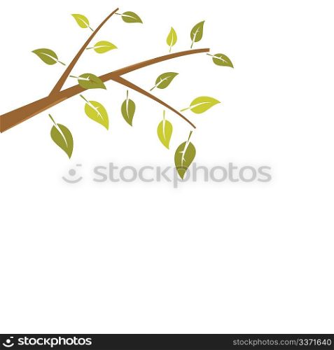 Abstract branch tree is isolated on white background. Vector