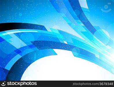 Abstract bright background in blue color with circles