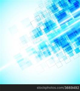 Abstract bright background with blue squares. Colorful illustration