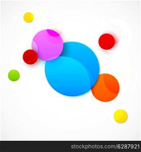 Abstract bright background with colorful paper circles