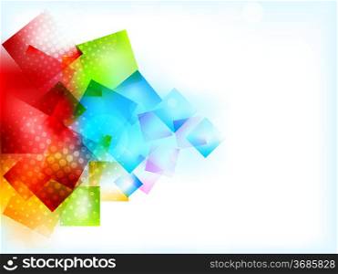 Abstract bright background with squares and lights