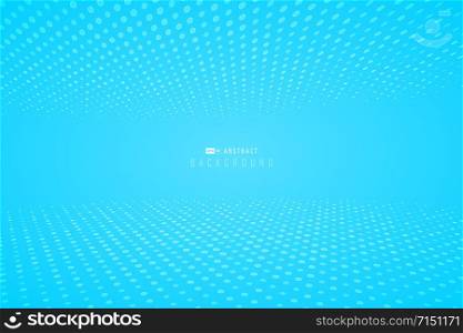 Abstract bright gradient blue wallpaper with halftone dotted minimal design background. Use for ad, poster, artwork, template, cover. illustration vector eps10