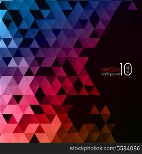 Abstract bright polygonal triangles poster. Vector illustration.