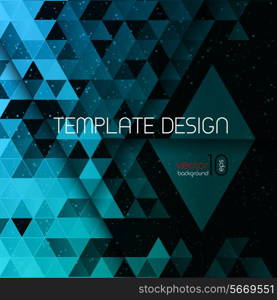 Abstract bright polygonal triangles poster. Vector illustration.