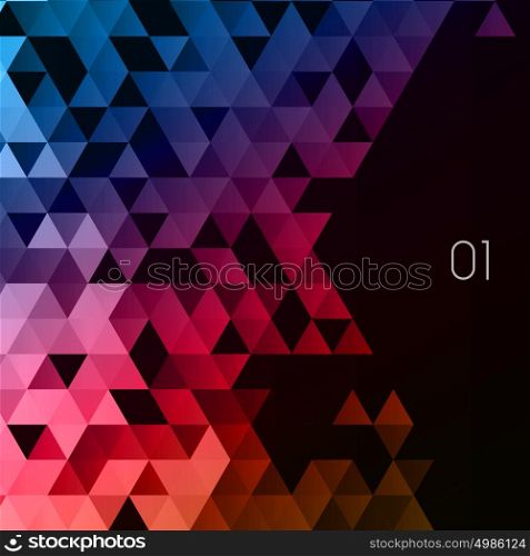 Abstract bright polygonal triangles poster. Vector illustration.. Abstract polygonal triangles poster.