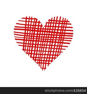 Abstract bright red vector heart on white background