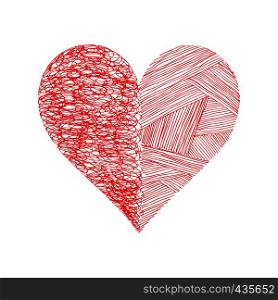 Abstract bright vector heart on white background