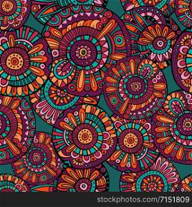 Abstract bright vector tribal ethnic seamless pattern. Abstract ethnic background
