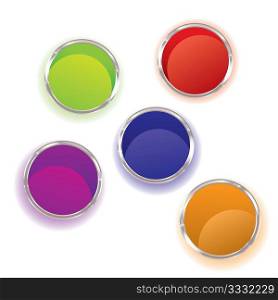 Abstract brightly coloured paint pots collection with shadow